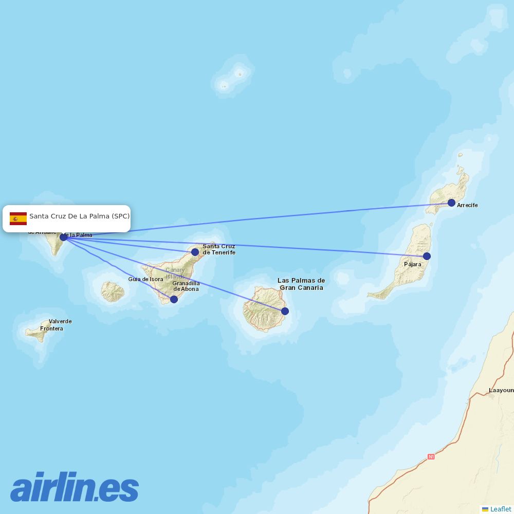 Binter Canarias at SPC route map