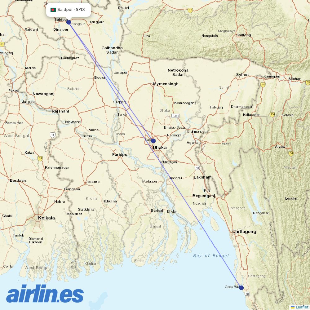 Biman at SPD route map