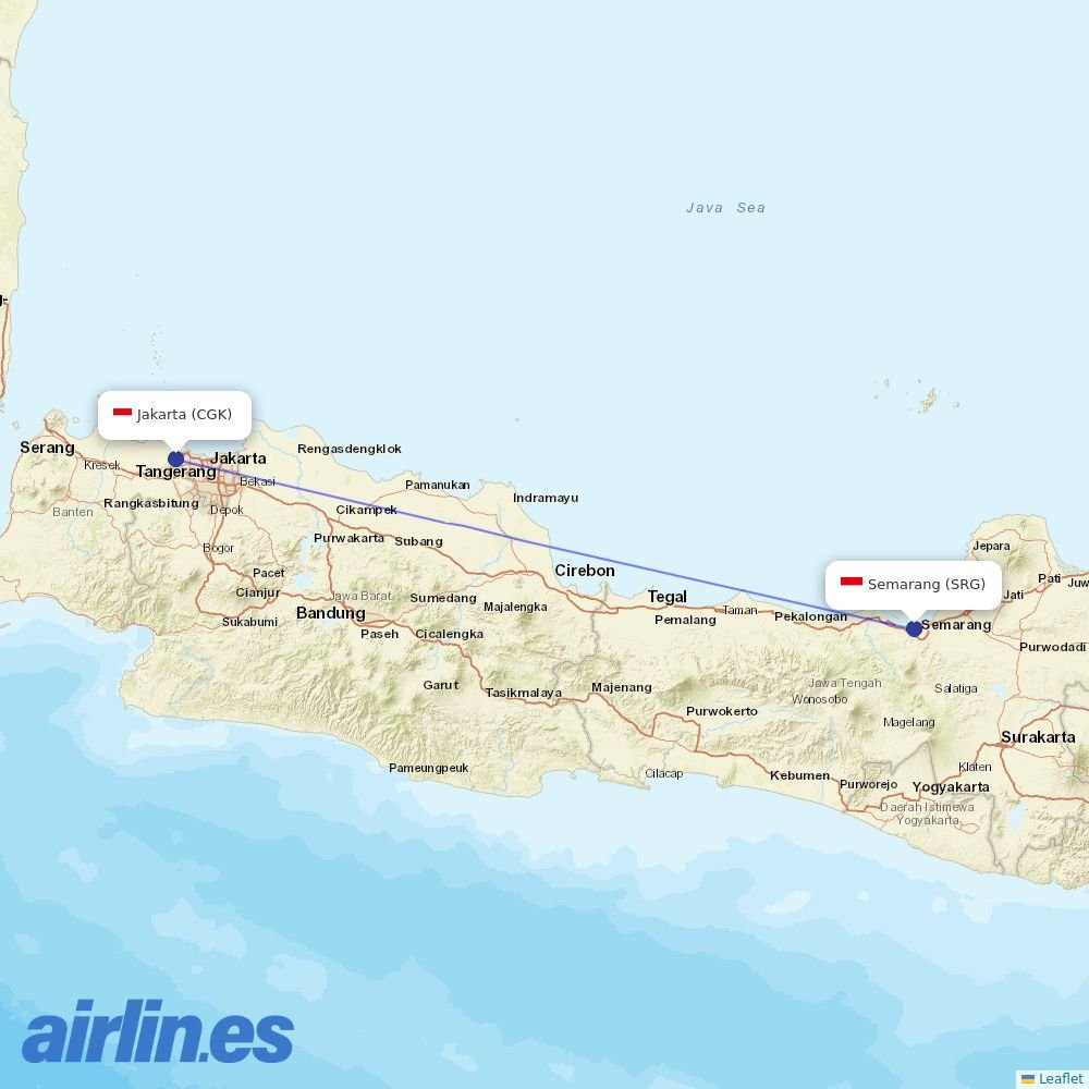 Garuda Indonesia at SRG route map