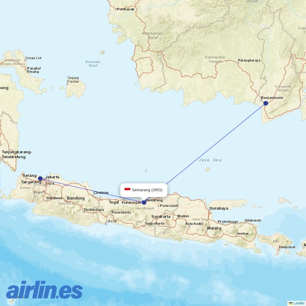 Citilink from Achmad Yani destination map