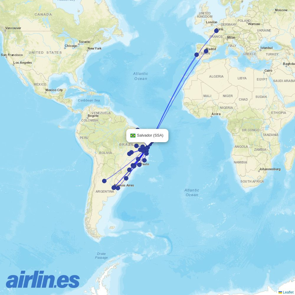 Enter Air at SSA route map