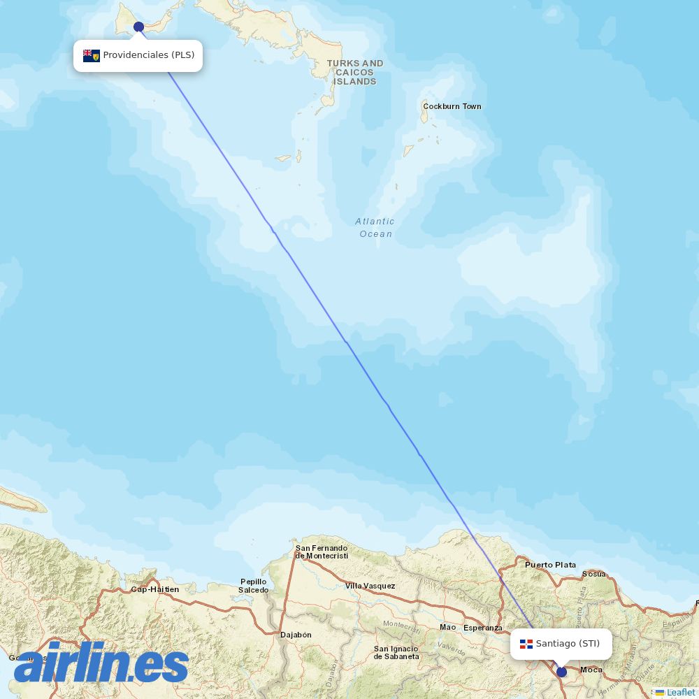 Caicos Express Airways at STI route map