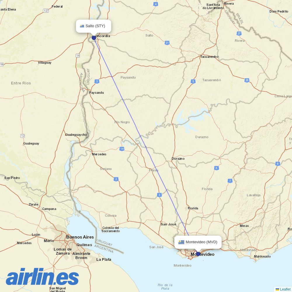 Silk Way Airlines at STY route map