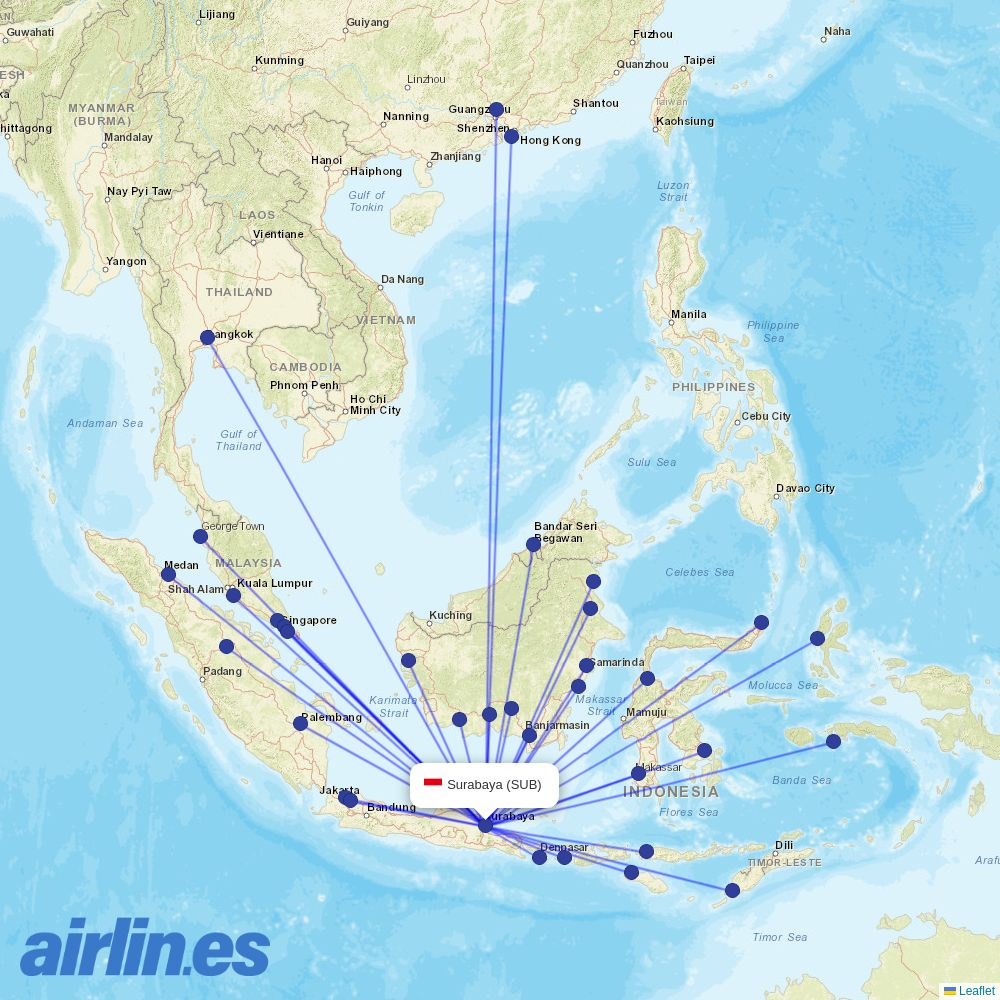 Super Air Jet at SUB route map