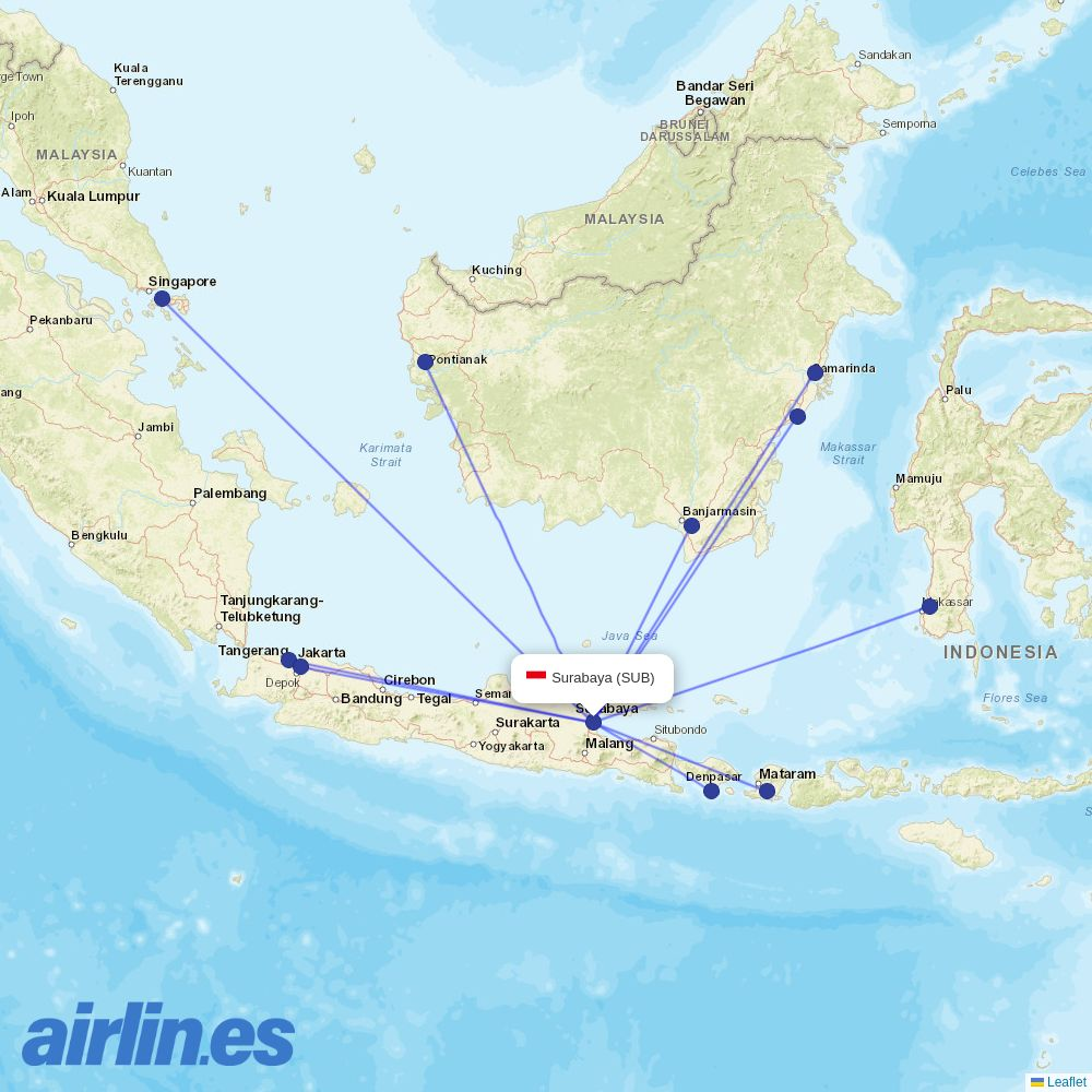 Citilink at SUB route map