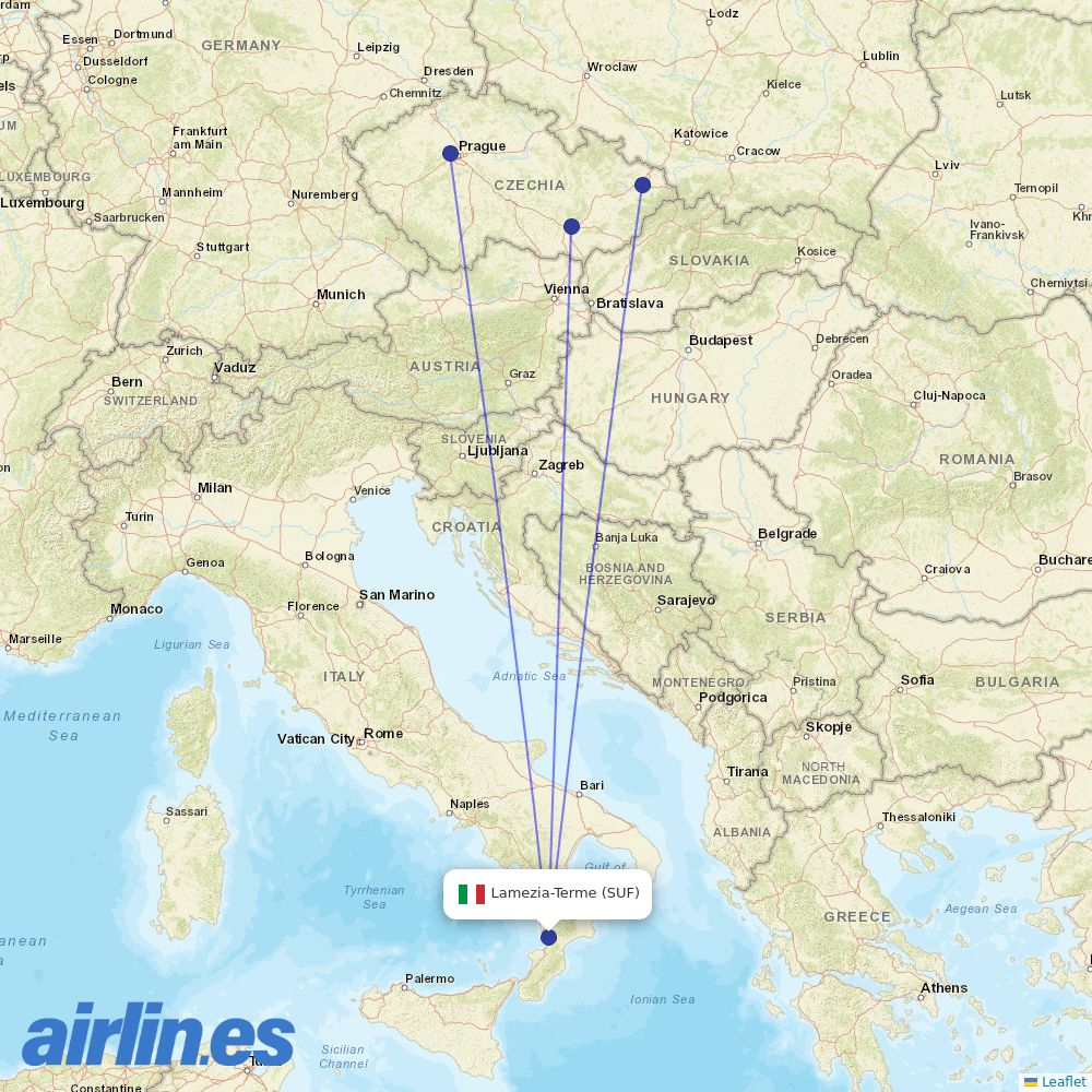 SmartWings from Lamezia Terme destination map