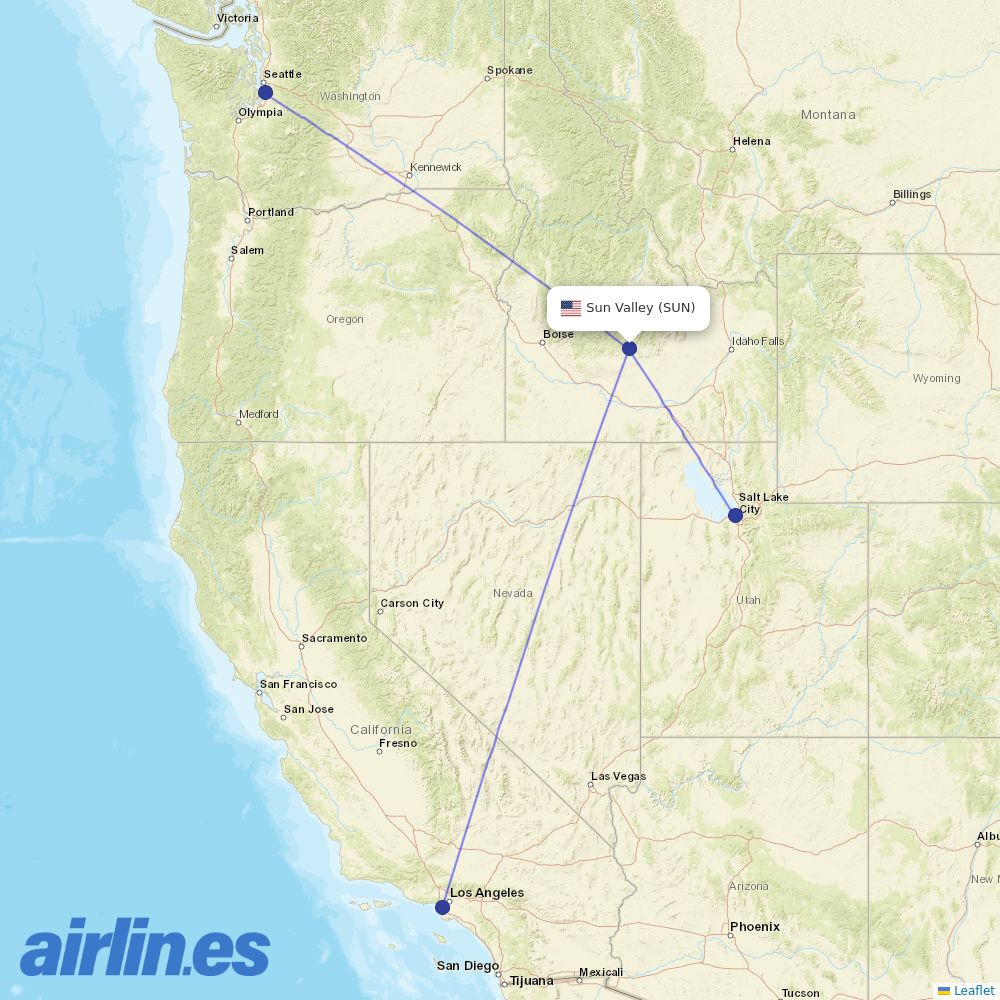 Delta Air Lines from Friedman Mem destination map