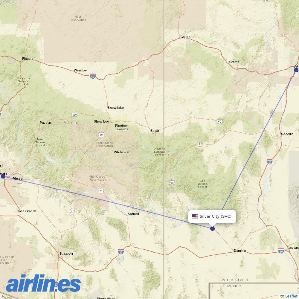 Advanced Air at SVC route map