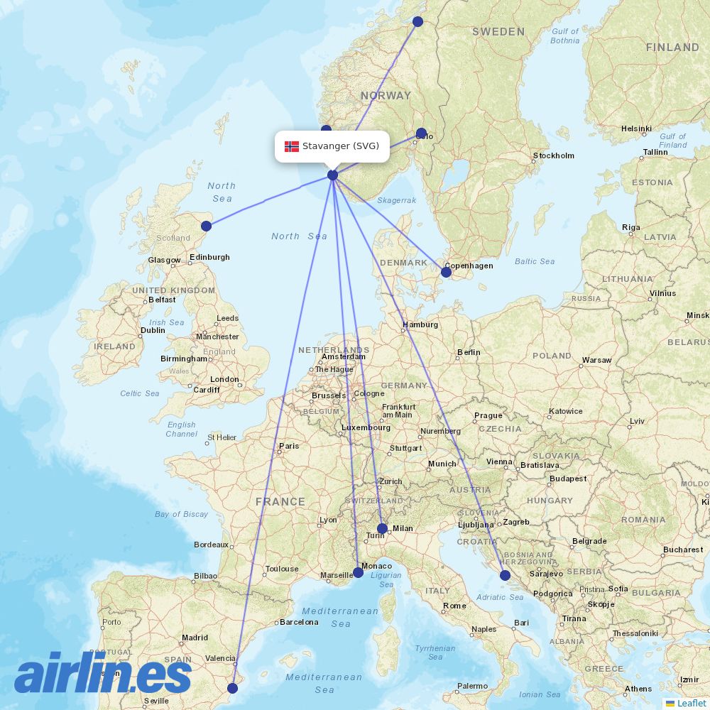 SAS at SVG route map