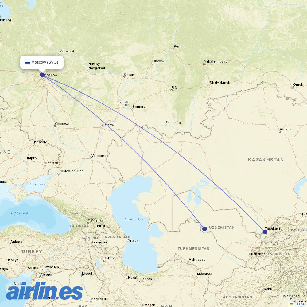 Centrum Air at SVO route map