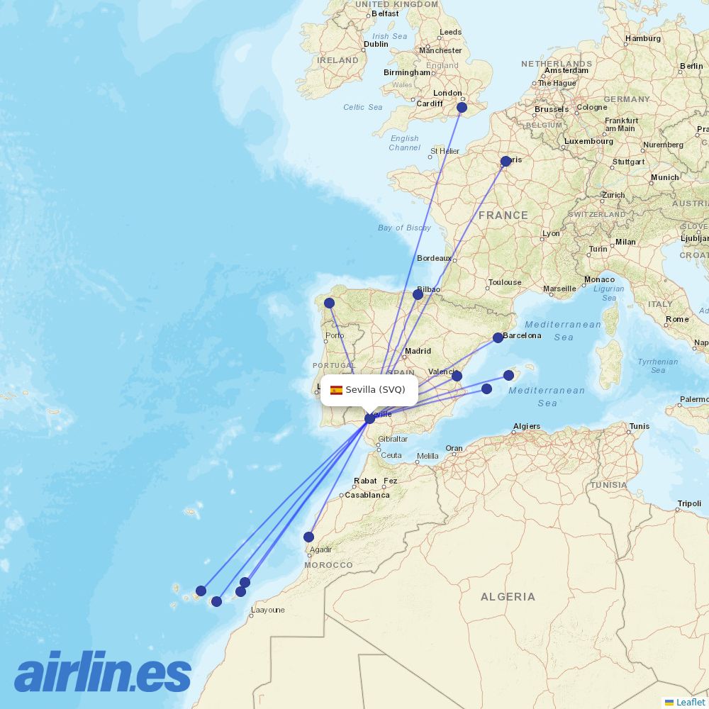 Vueling at SVQ route map