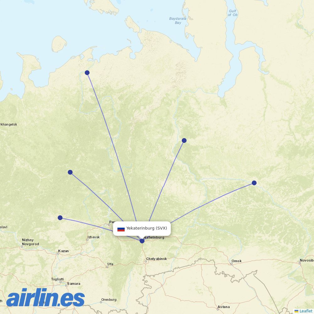 RusLine at SVX route map