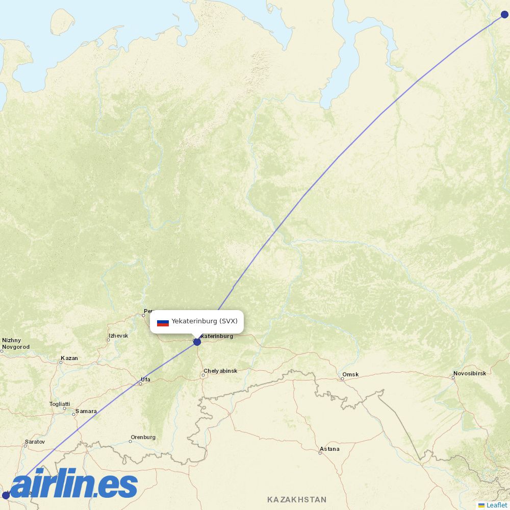 NordStar at SVX route map