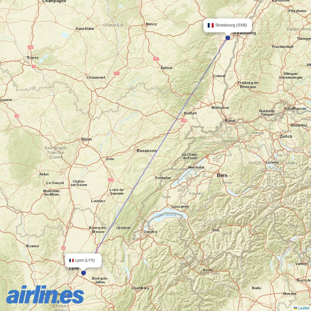 Twin Jet at SXB route map