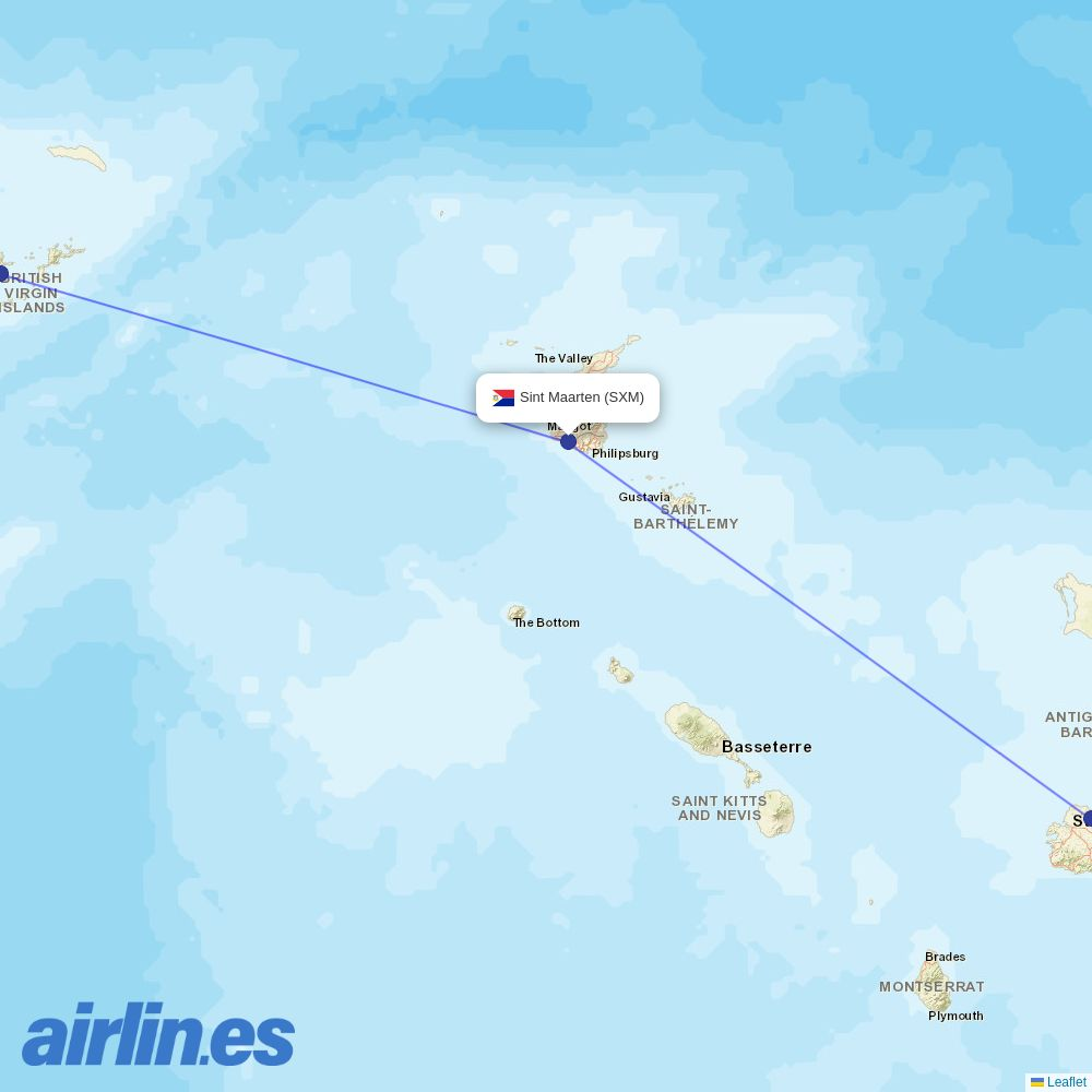 LIAT20 from Princess Juliana International destination map