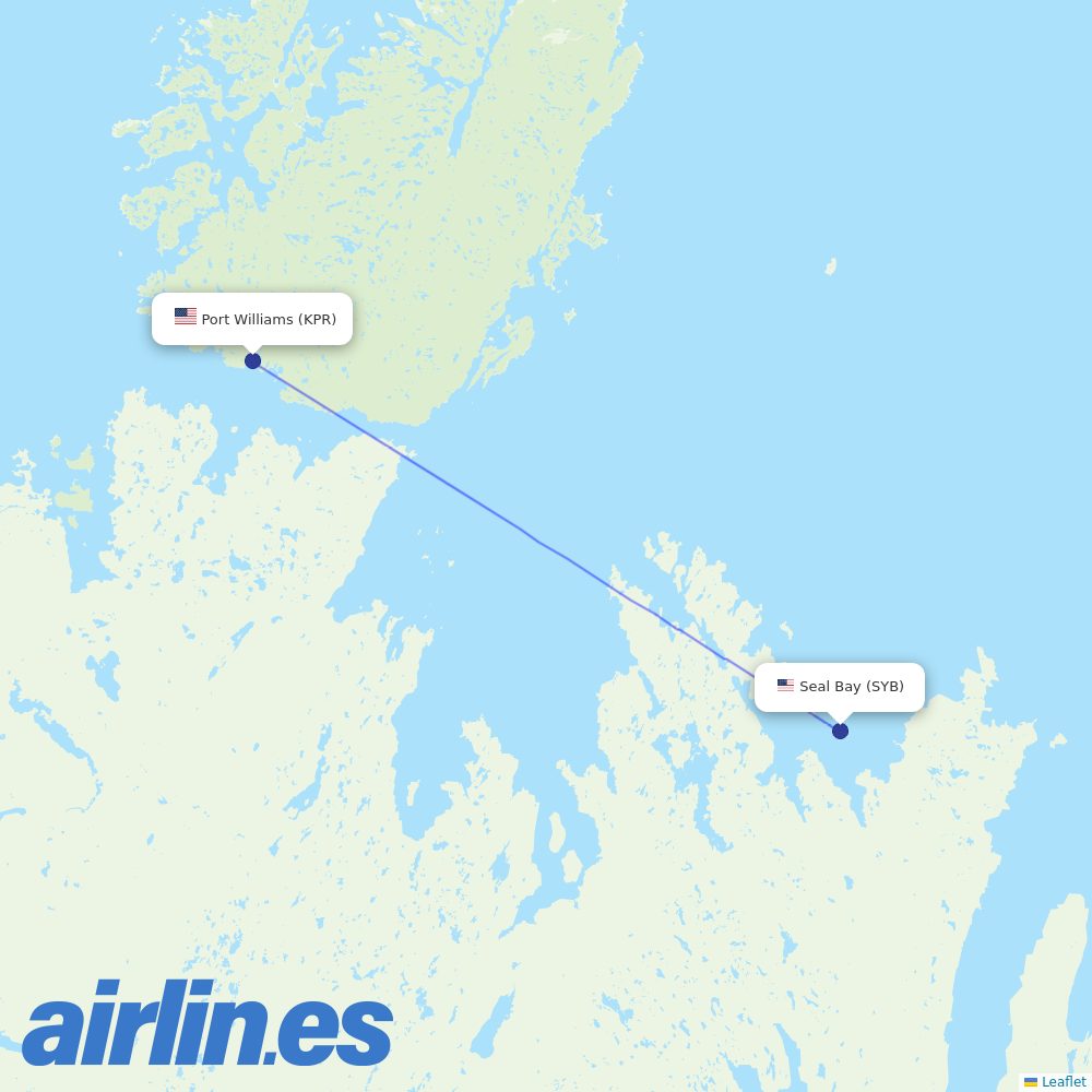 Island Air Service from Seal Bay Seaplane Base destination map