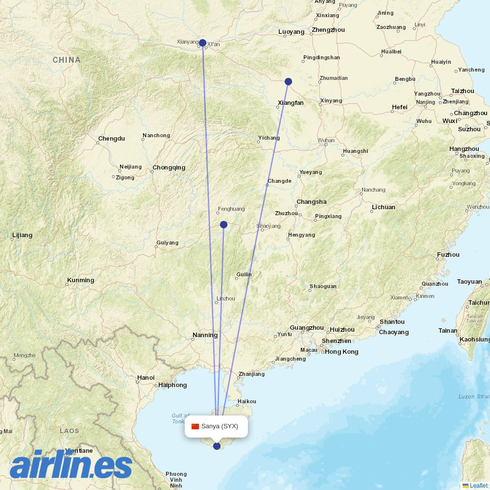 Air Changan at SYX route map