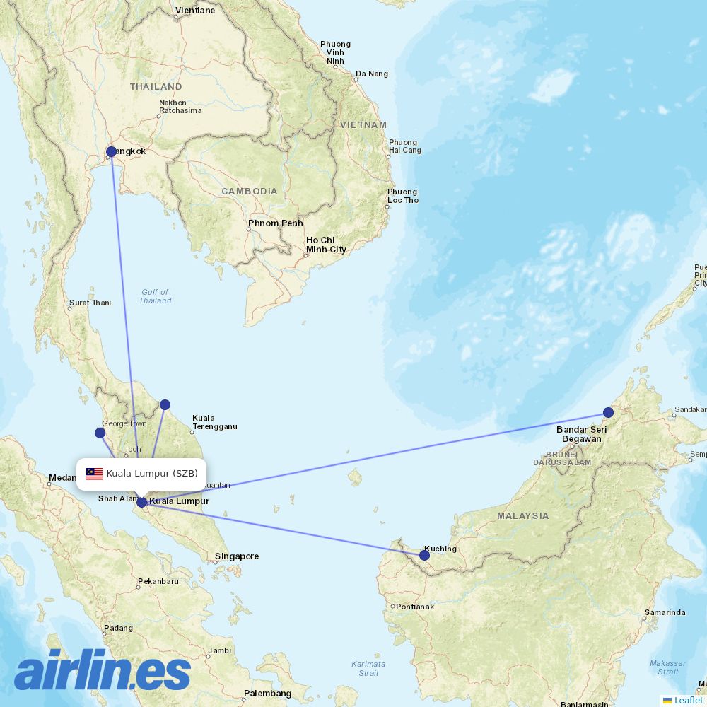 Batik Air at SZB route map