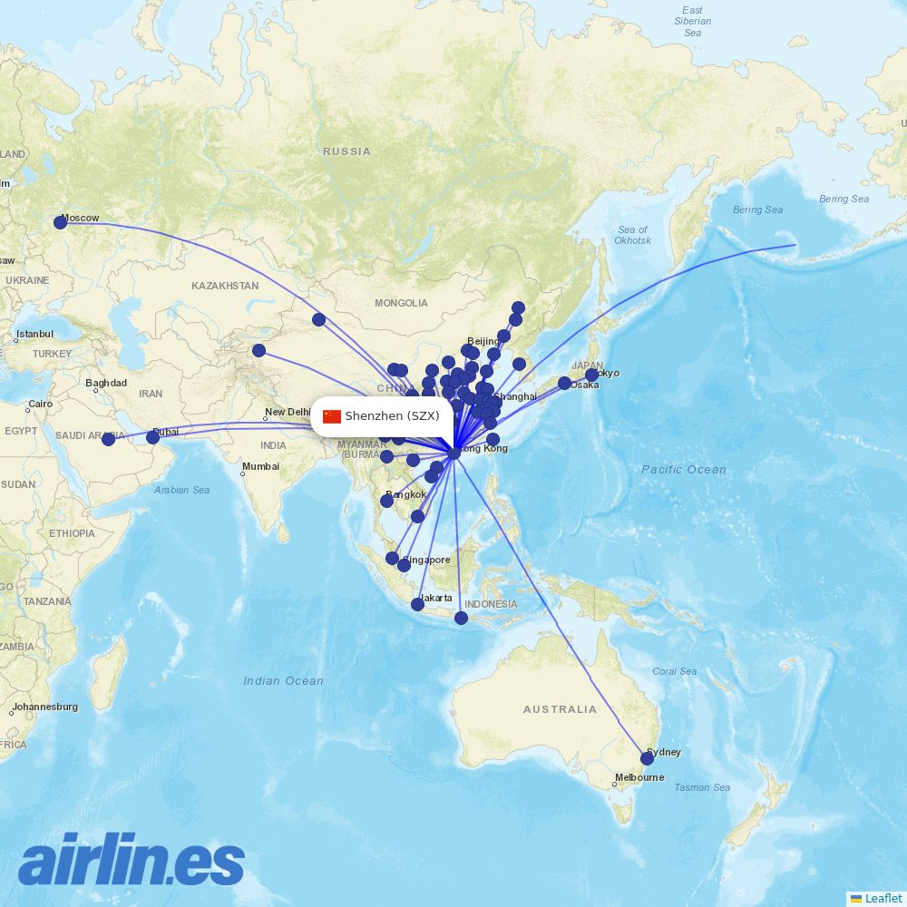 China Southern at SZX route map