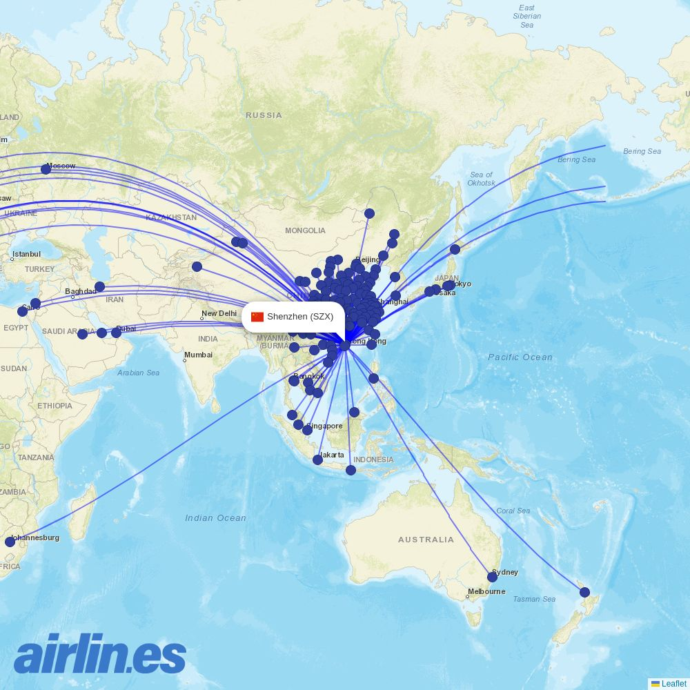 Loong Air at SZX route map