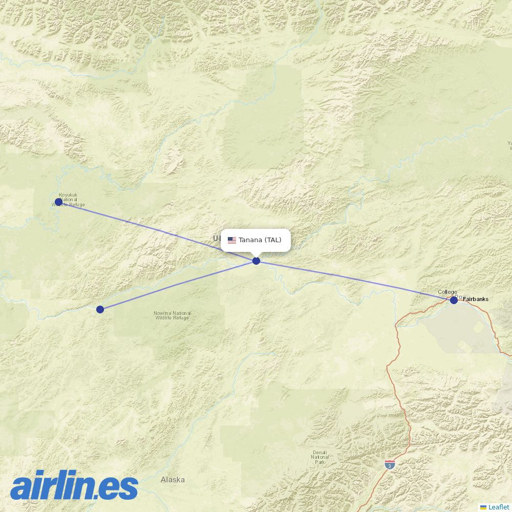 Astral Aviation at TAL route map