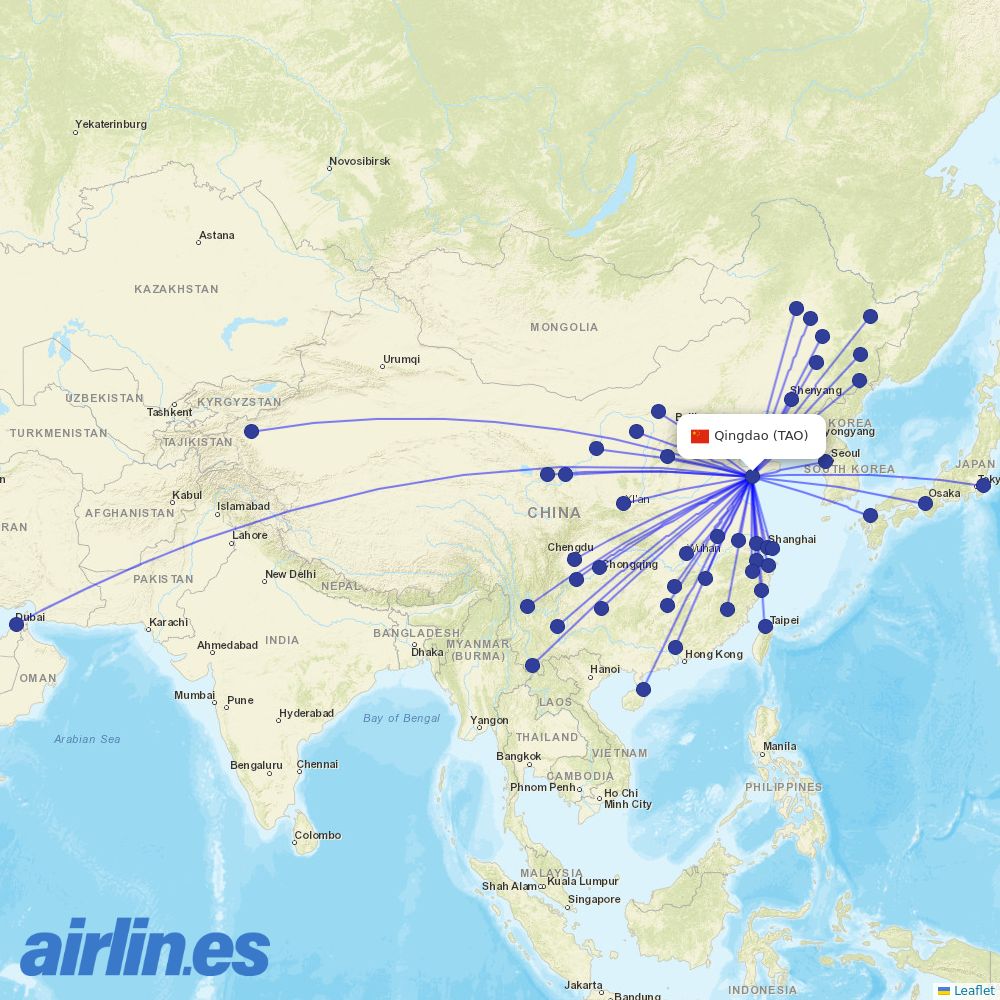 China Eastern at TAO route map