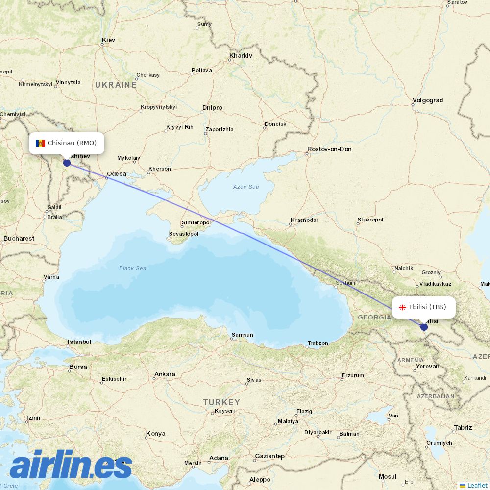 Fly One at TBS route map