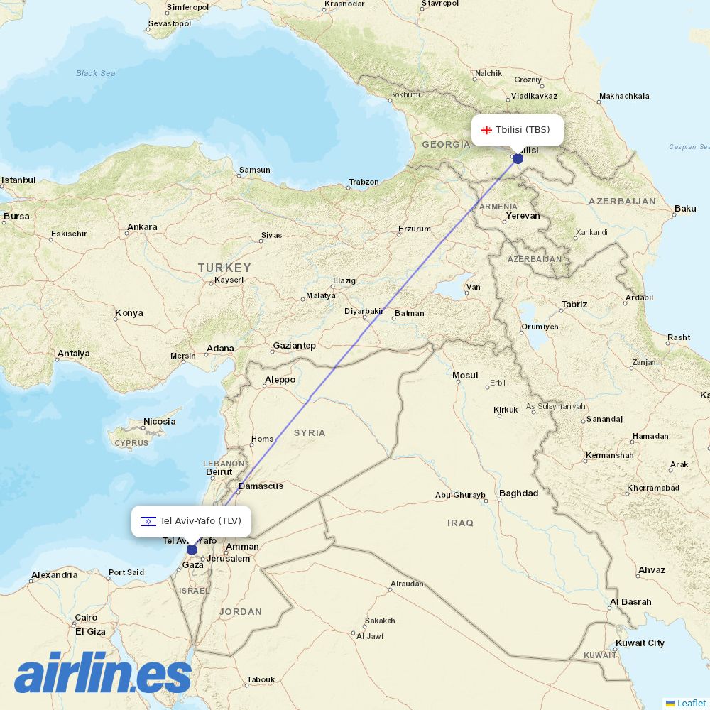 El Al at TBS route map