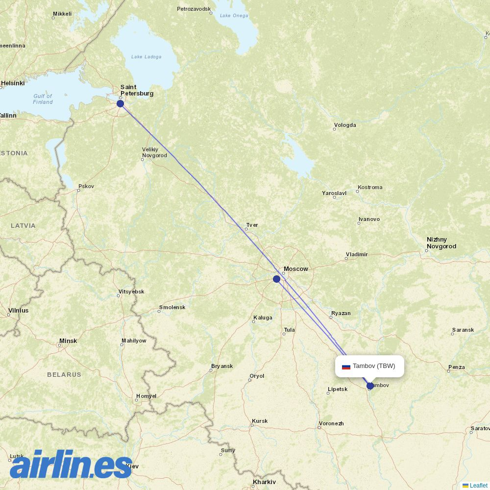 RusLine at TBW route map