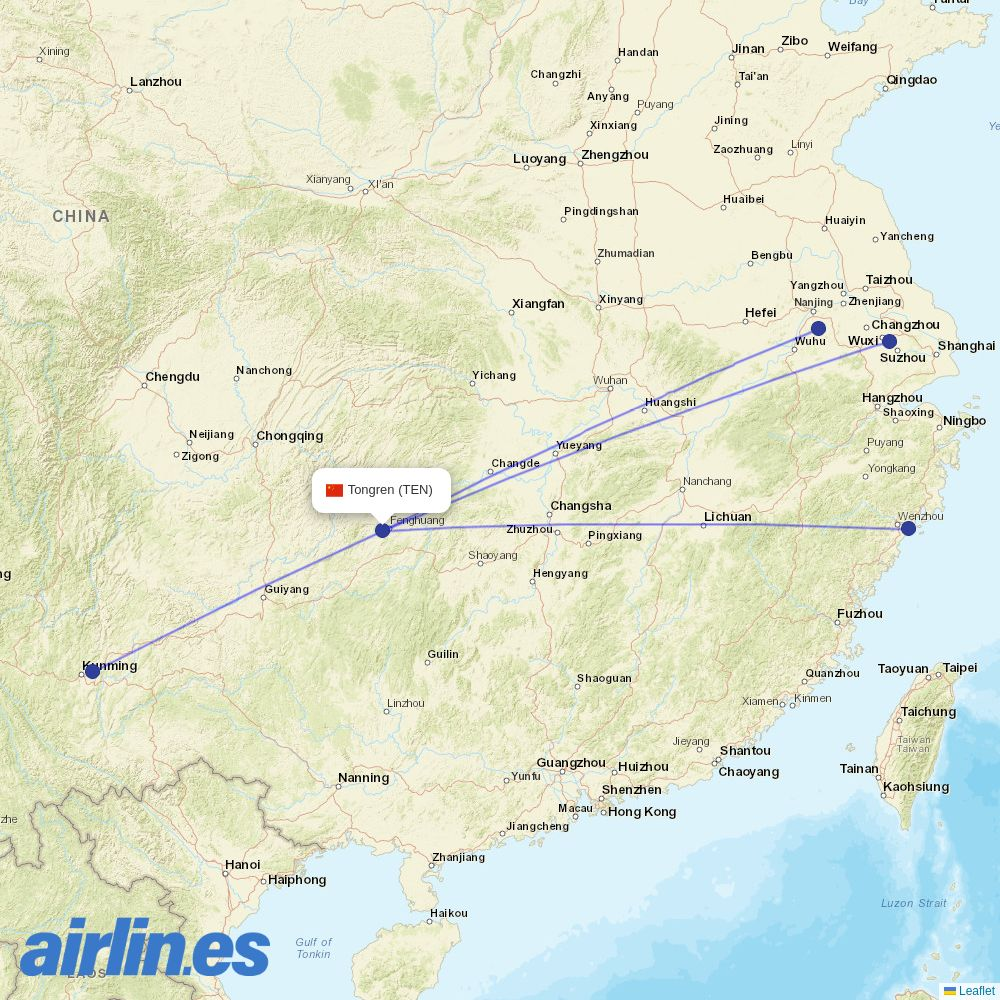 Air Travel at TEN route map