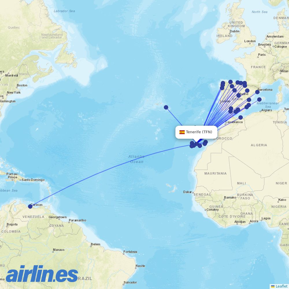 Vueling at TFN route map