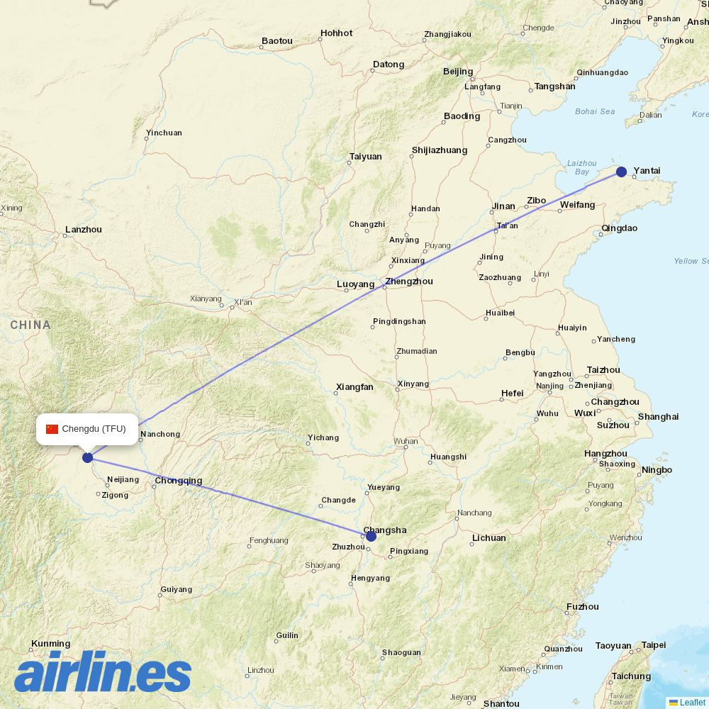 Air Travel at TFU route map