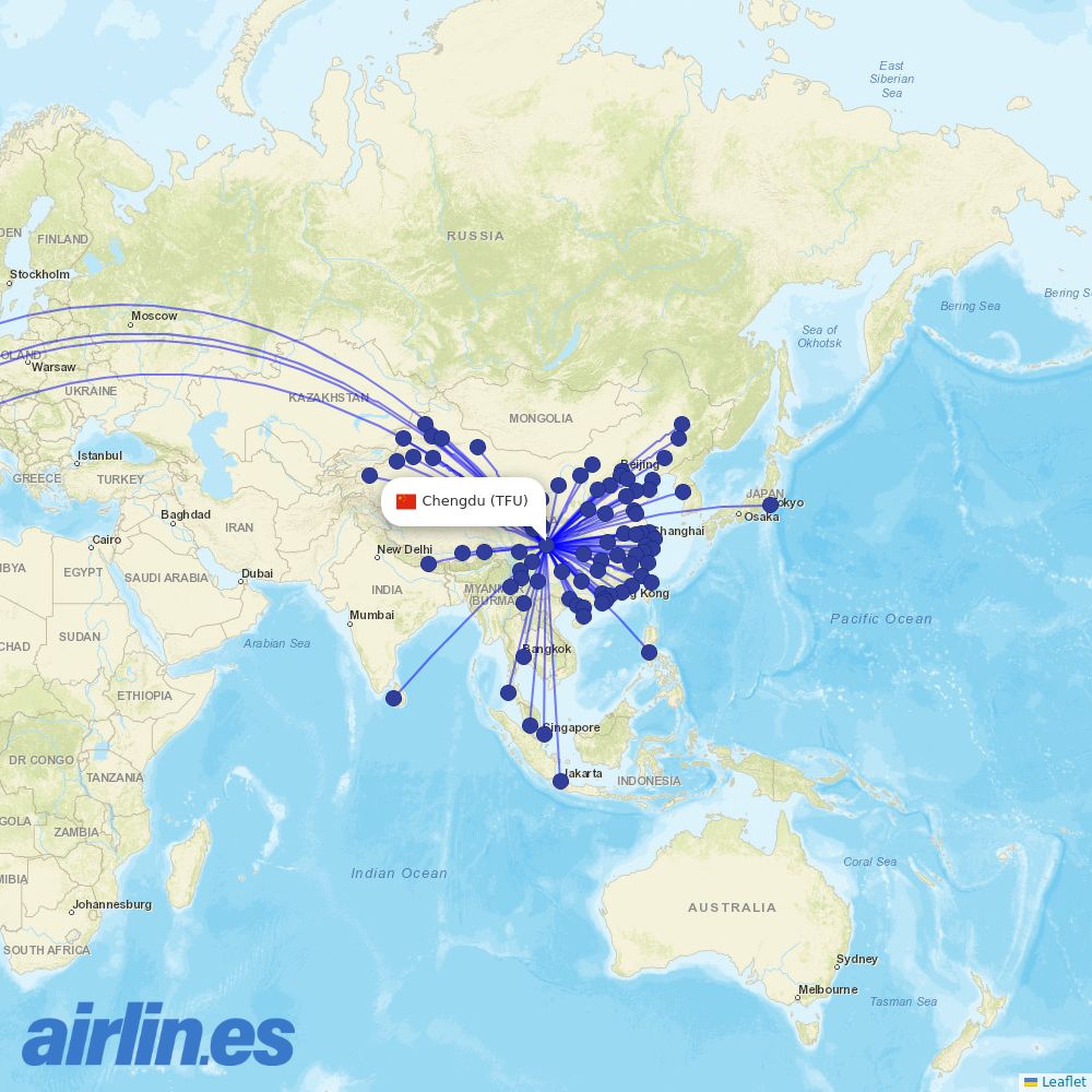 Air China at TFU route map