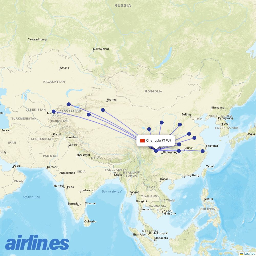 Loong Air at TFU route map