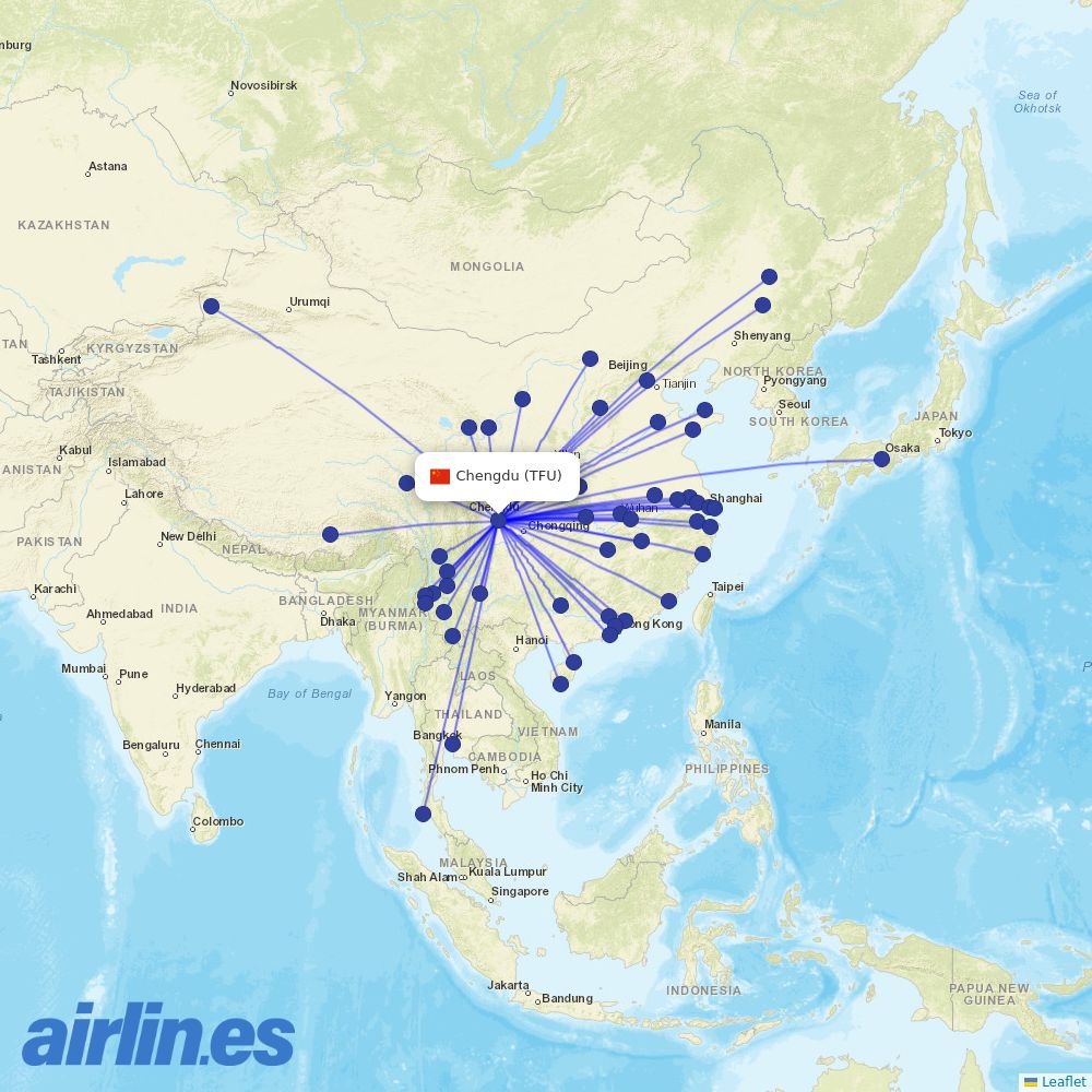 China Eastern at TFU route map