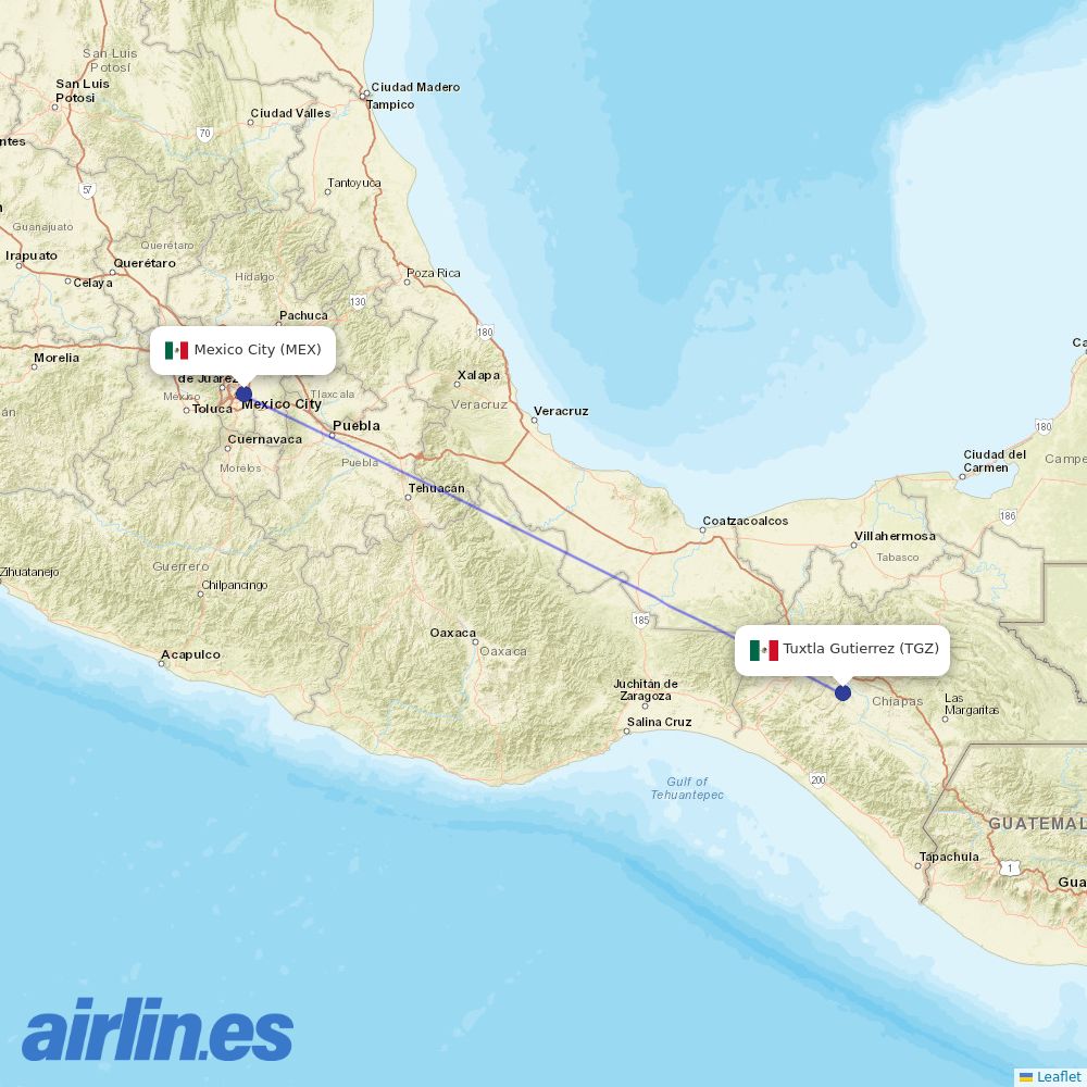 Aeromexico from Francisco Sarabia destination map