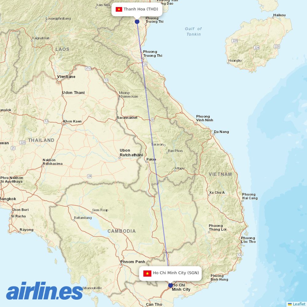 VietJet at THD route map