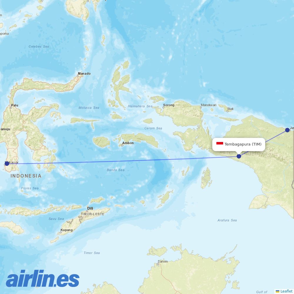 Sriwijaya Air at TIM route map