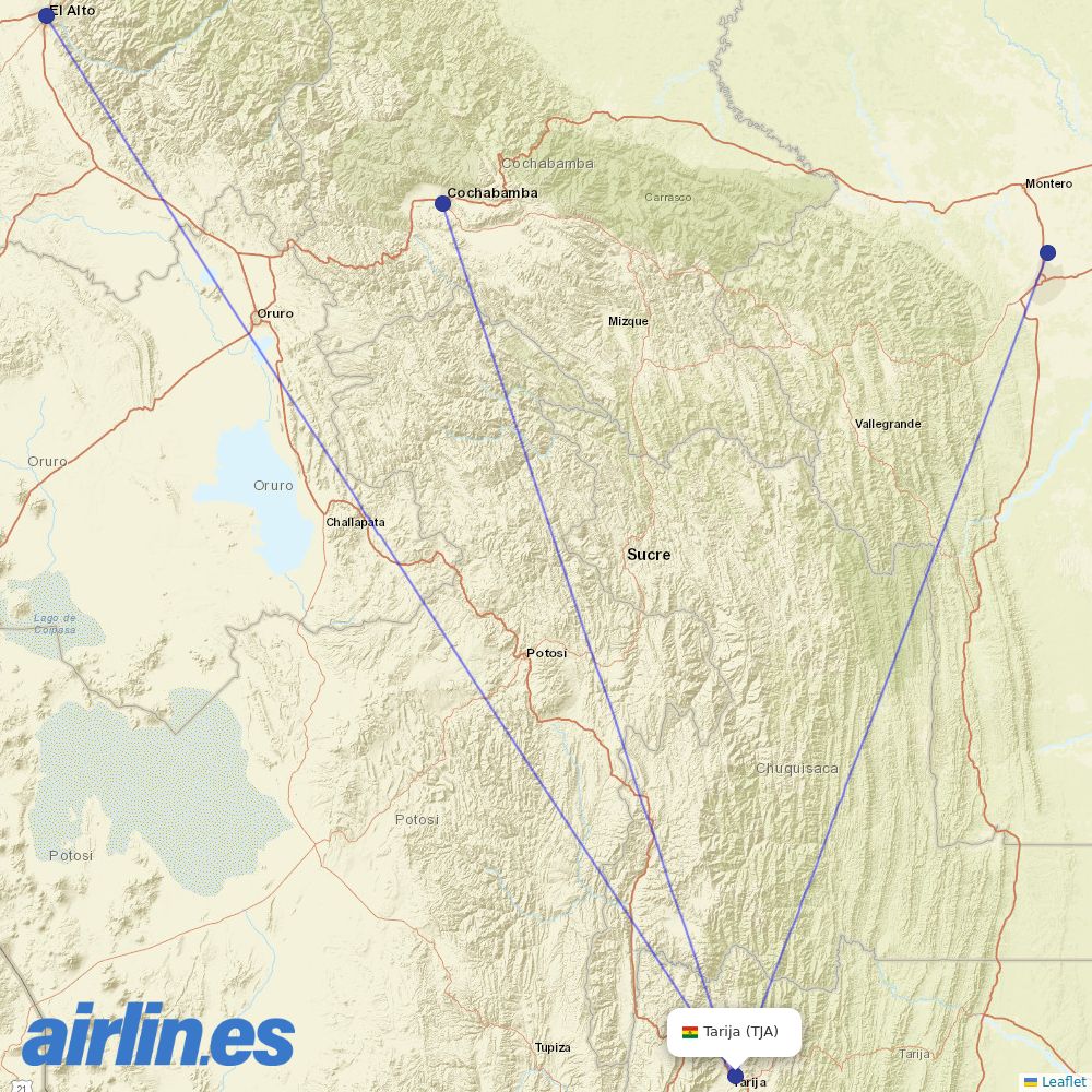BoA at TJA route map