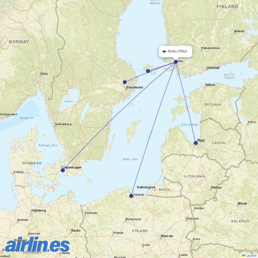 PopulAir at TKU route map