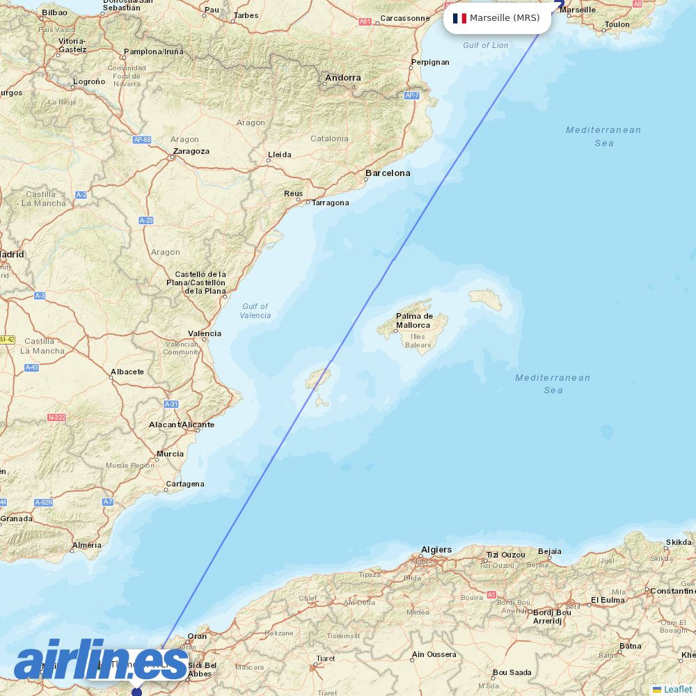 Volotea from Zenata destination map