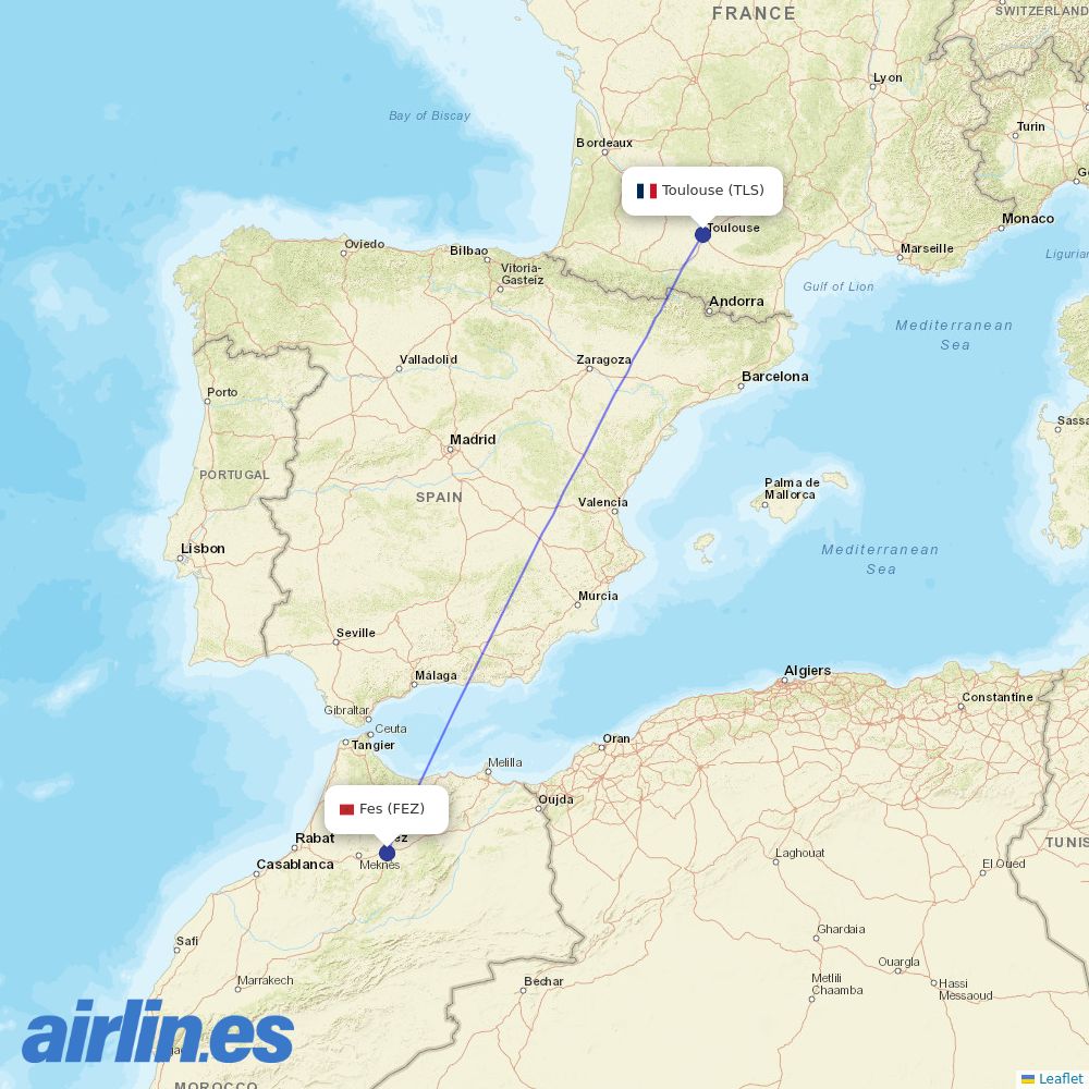 Ryanair from Toulouse–Blagnac Airport destination map
