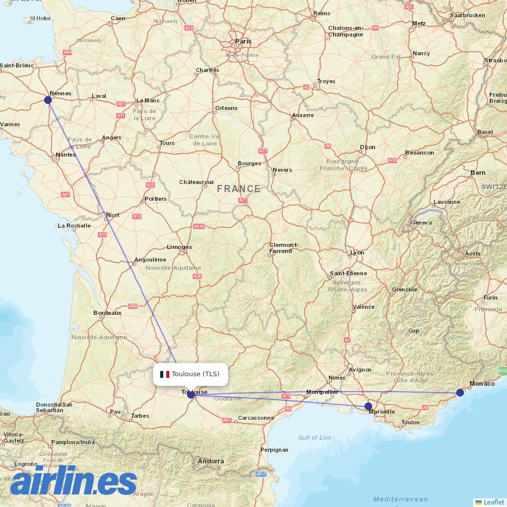 Twin Jet at TLS route map