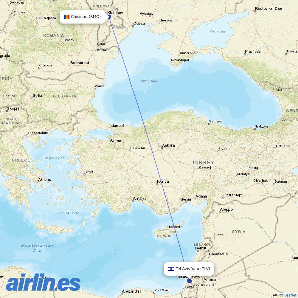 Fly One at TLV route map