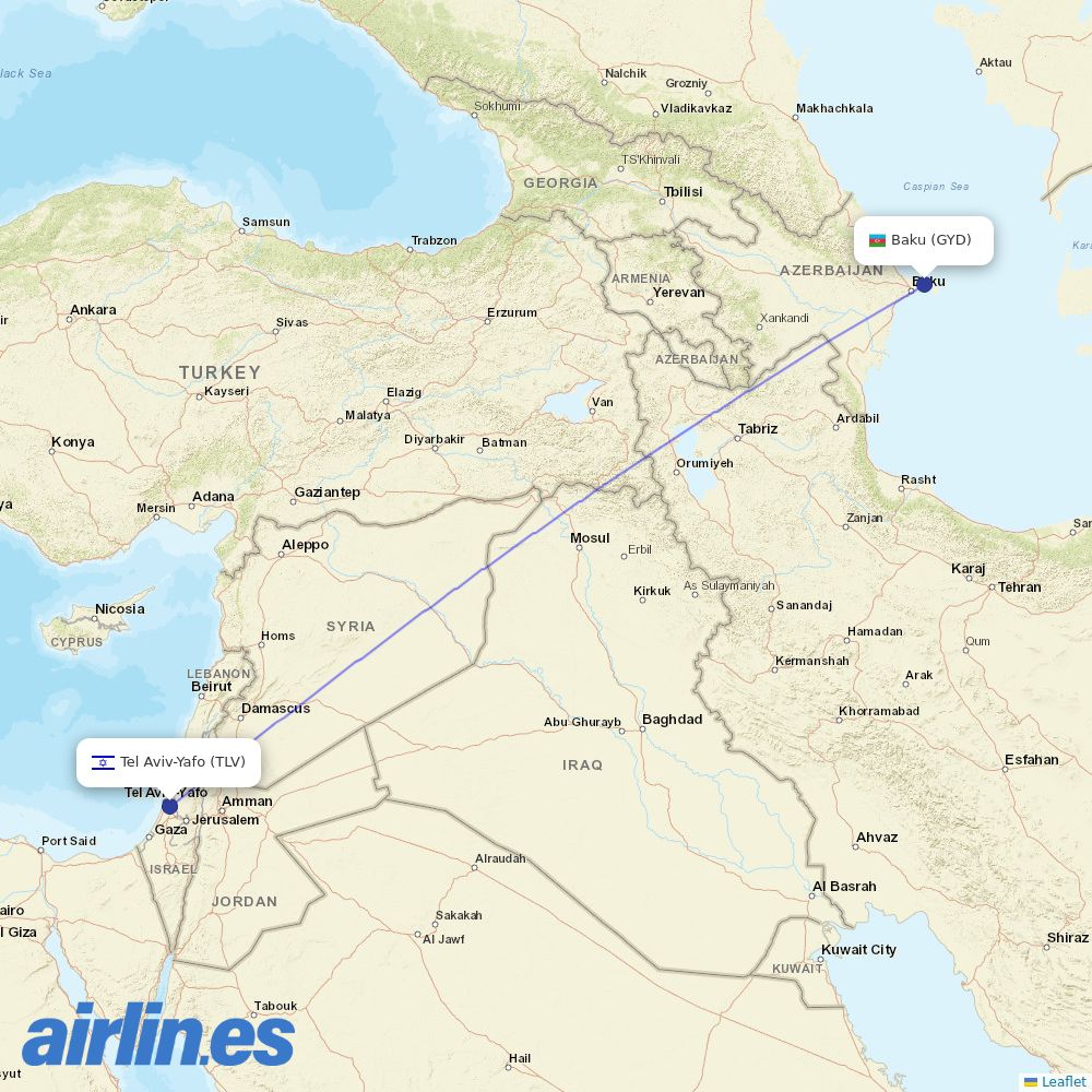 AZAL at TLV route map