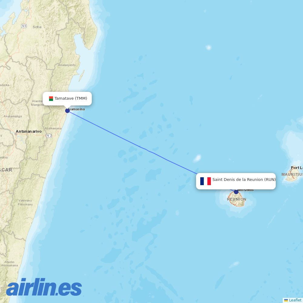 Air Austral at TMM route map