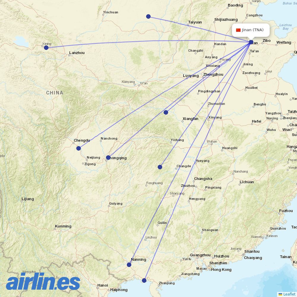 GX Airlines at TNA route map