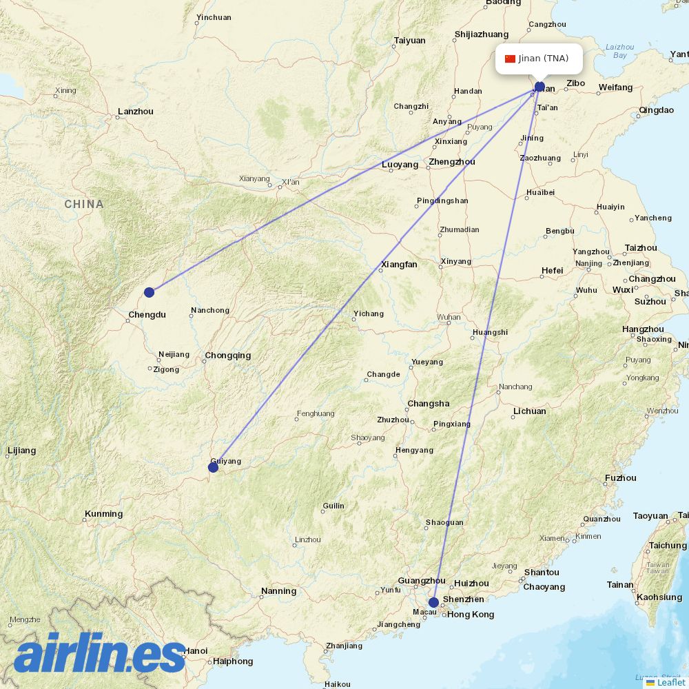 Suparna Airlines at TNA route map