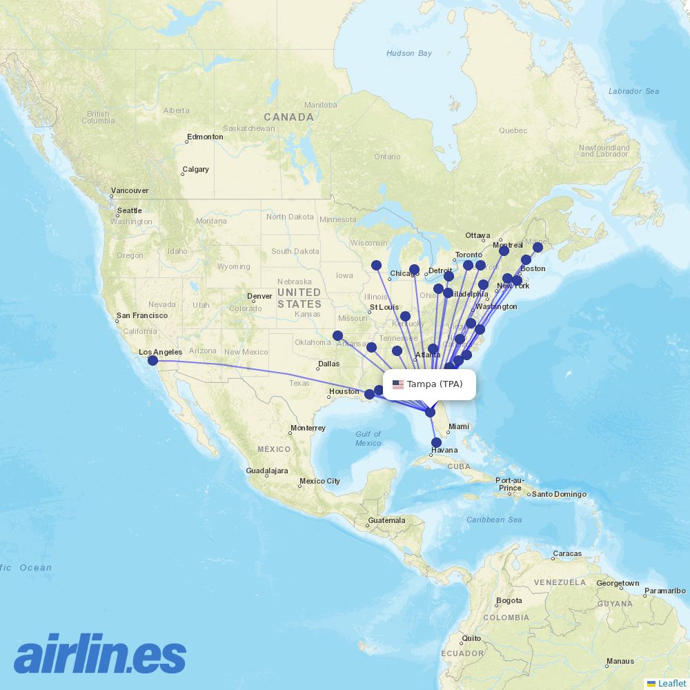 Breeze at TPA route map