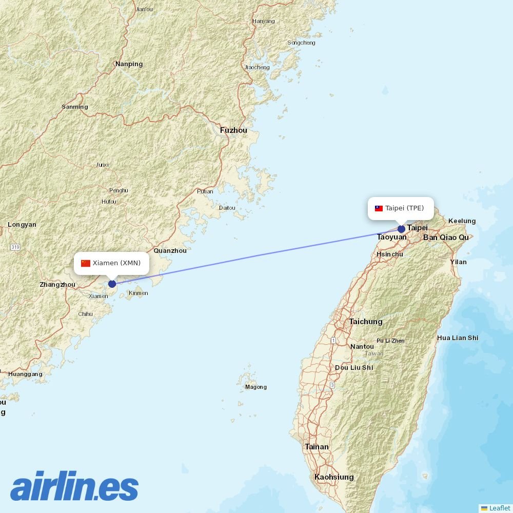 Mandarin Airlines at TPE route map